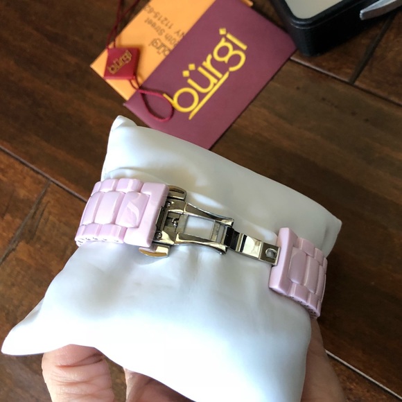 Burgi Diamond Ceramic Mother of Pearl Watch - Picture 5 of 8